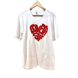 Womens 2X 'Love Ya Self' White Short Sleeve Tshirt Heart Letters‎